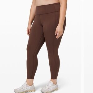 Lululemon Fast and Free High-Rise Tight 25” Brown